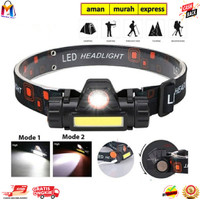 SENTER KEPALA LED SUPER TERANG - HEADLAMP COB MURAH PLUS MAGNET