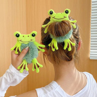 Ikat Rambut Korea Scrunchie Frog Cow Kodok Sapi Lucu Imut Anak Dewasa