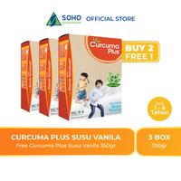 Curcuma Plus Susu Bubuk Ekstrak Temulawak Vanilla 350gr - Paket isi 3