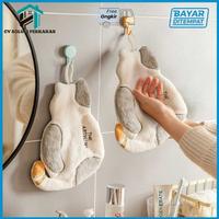 Lap Tangan Gantung Model Kucing Lucu Serat Coral Velvet Hand Towel