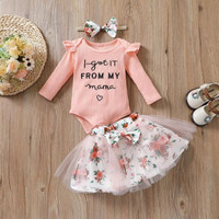 0-18 Bulan | Setelan Romper Tutu Bayi Free Bandana Import Baju Bayi