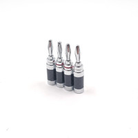 Banana Plug BFA Rhodium Plated Carbon Fibre not Nakamichi Canare 4 pcs