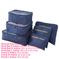 Set Tas Travel Bag in Bag Organizer 6 in 1 Jaring Tahan Air Praktis