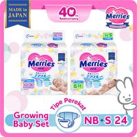Merries Growing Baby Diapers NewBorn S 24 Bundle