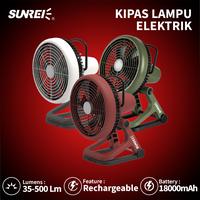 Kipas Angin Lampu Elektrik Sunrei Rechargeable Light Fan Outdoor Lamp