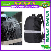 Rain Cover Tas Ransel Backpack Camping Hiking w/ Reflektor NB100 - 45L