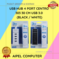 30330 | USB HUB 4 PORT CENTRO 303 30 CM USB 3.0 (BLACK / WHITE)