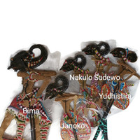 Wayang kulit asli shadow puppets pandawa lima / nakulo sadewo janoko