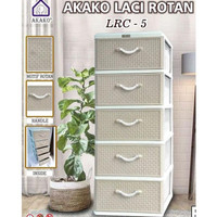 AKAKO - FULL GARANSI !!! LEMARI LACI PLASTIK MOTIF ROTAN SUSUN 3 4 5
