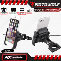 Motowolf Holder Dudukan spion Universal Holder HP / GPS Ori Charger