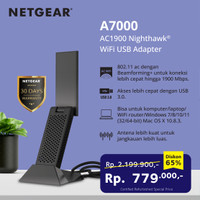 Netgear A7000 Nighthawk AC1900 WiFi Adapter Certified Refurbished A