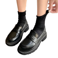 Sepatu Penny Loafers Wanita Kulit Hitam Terbaru Fashion Korea Premium