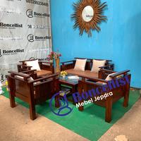 Kursi tamu model salur minimalis kayu jati mebel jepara