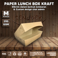 LUNCH BOX PAPER COKLAT KRAFT SIZE MEDIUM | KOTAK MAKAN TAKEAWAY POLOS