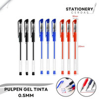 Pulpen Gel Standard Pen Tinta 0.5mm cair Alat Tulis Sekolah Kantor