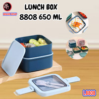 Lunch Box 650 Ml 2 Susun Free Sendok dan Garpu