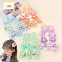 ES - Jepit rambut Anak Set isi 8pcs Jepitan Rambut Pita Anak Lucu