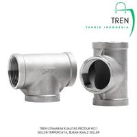 3/4" TEE T DRAT DALAM 3 CABANG STAINLESS SS304 SS 304 3/4
