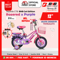 Sepeda Anak Perempuan BNB CAT EDITION Ukuran 12 Inch 2-5 Tahun