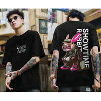 Atasan Pria Lengan Pendek Motif Sablon Terbaru "NEVER GIVE UP"