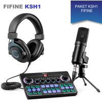 PAKET FIFINE KSH1 Live Streaming Bundle Mixers Soundcard