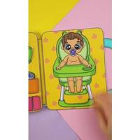 Paper doll new baby care quite book mainan bongkar pasang - sudah