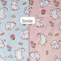 JUST Bahan Kain Sprei katun Motif tabur Anak RABBIT SMILE | GROW