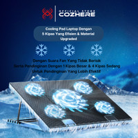 Cooling Pad Laptop Gaming Kipas Pendingin Laptop Portable Cr105 5 Fan