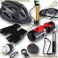 paket isi 8 helm sepeda taffsport & aksesoris (merah/carbon)