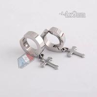 ◥ Anting Jepit Salib Titanium Simple Pria Wanita Anting Non Tindik