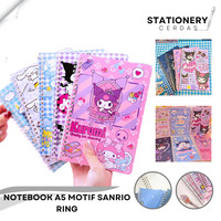 Buku Tulis Ring A5 Sanrio Kuromi Catatan Harian Note Book Sekolah