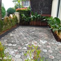 pemasangan paving block tipe Exsagon segi 5