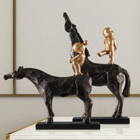 Modern Art Teenagers and Horse Sculpture