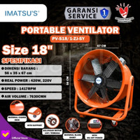 IMATSU Portable Ventilator / Blower , Kipas Drum , Exchaust 18" inc