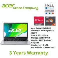 Aspire 3 AMD Ryzen 5 7520U RAM 8GB SSD 512GB 14" W11
