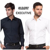 SALE THE EXECUTIVE KEMEJA HITAM LENGAN PANJANG SLIM FIT IDR 279900
