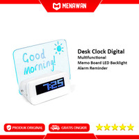 Digital Clock Memo Display Alarm Jam Meja Unik Akrilik Papan Gambar