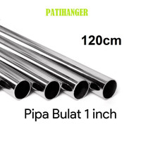 FAVORITE PIPA BULAT 120cm Chrome 1" inc Gantungan Baju Display