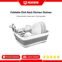 Foldable Dish Rack Kitchen Shelves Rak Piring Dapur Lipat Portable