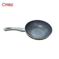 Cypruz FP-1034 Fry Wok Marble Wajan Ceramic 24cm Feather Grey