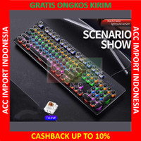 Keyboard Gaming Mechanical Wired USB RGB Brown Axis Punk Style PC