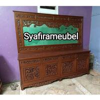 Buffet Palembang Jati Jepara plus kaca figura