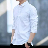 Kemeja Pria Casual Lengan Panjang Polos