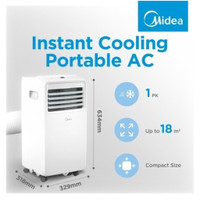 AC MIDEA PORTABLE 0,5 PK 1/2 PK MPHA-05CRN7 LOW WATT AC PORTABLE