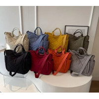 Tas Selempang Bahu Tote Wanita Import Puffy Tote Bag Waterprrof | Tas Kuliah Sekolah Muat Banyak