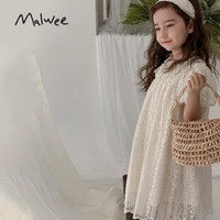 "READY" MALWEE 2-10 TAHUN GADIS LENGAN BAJU PUFF GAUN PUTRI RENDA YANG CANTIK（NT010）