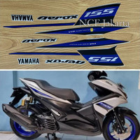 STIKER STRIPING MOTOR AEROX R 2018 SILVER BIRU