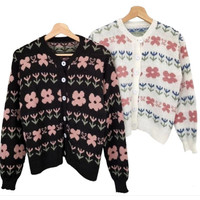 Kardigan Rajut Bunga Flower Knitwear