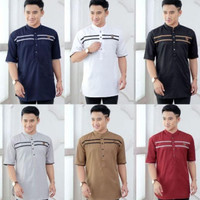 Baju Koko Kurta Lengan Pendek Baju Koko Fashion Muslim Pria Dewasa