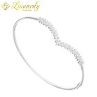 Lionardy Jewellery Gelang Berlian Model Fashion - Diamond Bangle - Emas Putih - MAG-TR1202